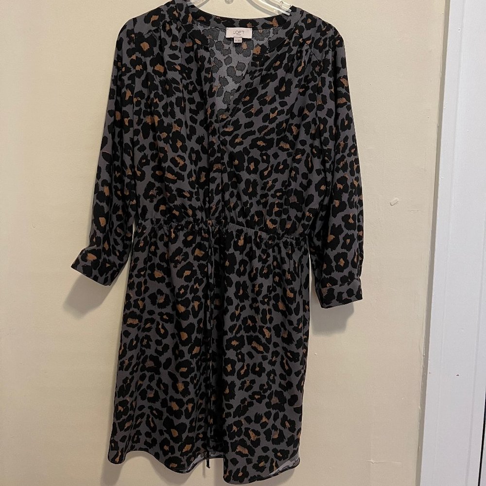 LOFT Long Sleeve Midi Dress